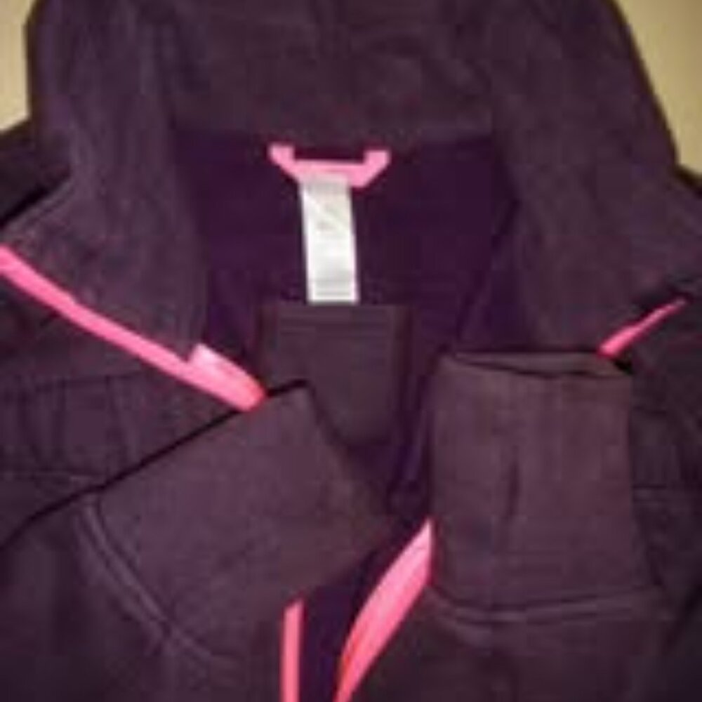 Ivivva Girl by Lululemon 🍋Cuddle me zip up jacket purple thumbholes size 14 - Picture 6 of 7
